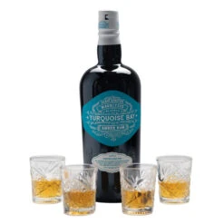 Coffret Turquoise Bay + 4 Shooters 70cl 40°